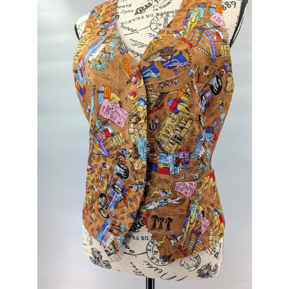 VTG Nicole Miller 1993 Vest Medium Egyptian Art to Wear Artsy Limited Edition - Picture 7 of 16